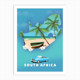 South Africa Travel map Art Print