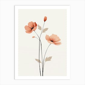 Poppy Vibrant Floral Wall Art Print Art Print