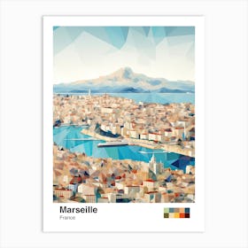 Marseille, France, Geometric Illustration 4 Poster Art Print
