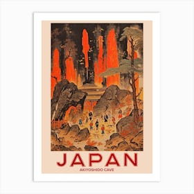 Akiyoshido Cave, Visit Japan Vintage Travel Art 4 Art Print