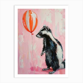 Cute Skunk 1 With Balloon Art Print