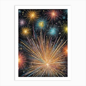 Fireworks In The Sky Art Print