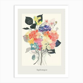 Hydrangea 5 Collage Flower Bouquet Poster Art Print