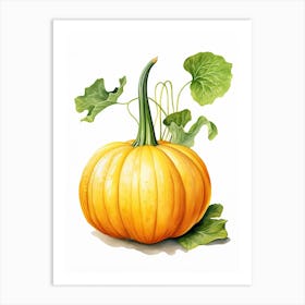 Carnival Squash Pumpkin Watercolour Illustration 2 Art Print