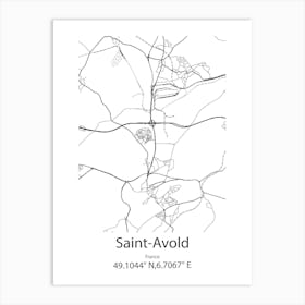 Saint Avold,France Minimalist Map Art Print