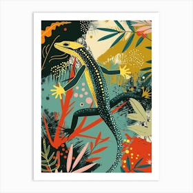 Skinks Lizard Abstract Modern Illustration 2 Art Print