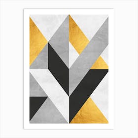 Collage with gold and black 5 Art Print