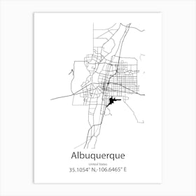 Albuquerque,United States Minimalist Map Art Print