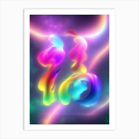 Vivid Ink Harmony: Fu Elegance Art Print