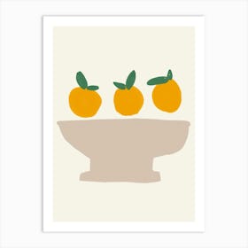 Oranges In A Bowl Art Print