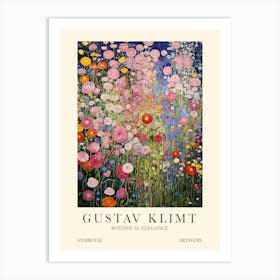 Gustav Klimt Flower Garden At Night Art Print