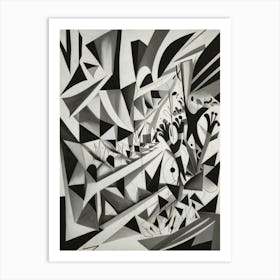 Black and white abstract painting Art Print