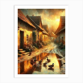 Rustic Slavonian Village Art Print