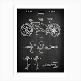 Tandem Bicycle Poster, Bicycle Patent, Schwinn Tandem Bike, Bicycle Print, Bicycle Decor, Bicycle Gift, Bike Gift, Bicycle Wall Art, Sb5051 Art Print