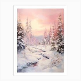 Dreamy Winter Painting Lapland Finland 6 Art Print