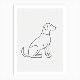 Dog Sitting On A White Background 1 Art Print