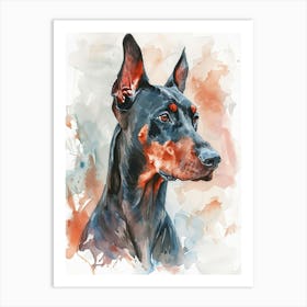 Doberman Pinscher Watercolor Painting 2 Art Print