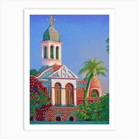 Santa Maria, City Us  Pointillism Art Print