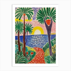 Palm Trees At Sunset Style Henri Matisse Art Print