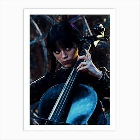 Girl Playing The Cello Wednesday Art Print