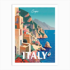 Capri Italy Travel Poster 2 Art Print