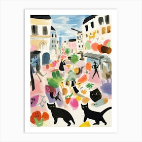 The Food Market In Vienna 6 Illustration Art Print