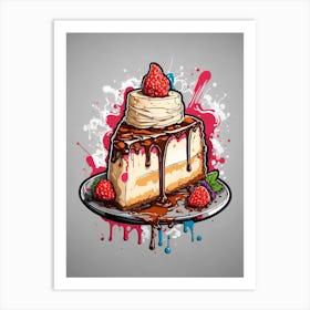 Ice Cream Cake Vector Illustration Art Print