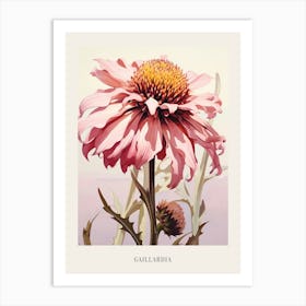 Floral Illustration Gaillardia 1 Poster Art Print