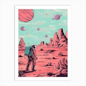 Astronaut In Space Art Print