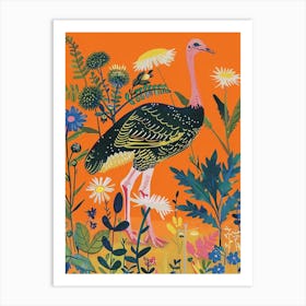 Spring Birds Ostrich 1 Art Print