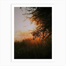 Sunrise Over A Lake Art Print