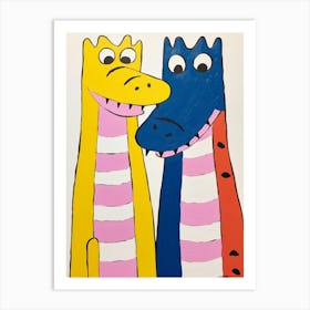 Colourful Kids Animal Art Crocodile 1 Art Print
