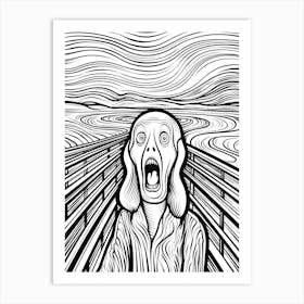 Line Art Inspired By The Scream 2 Art Print