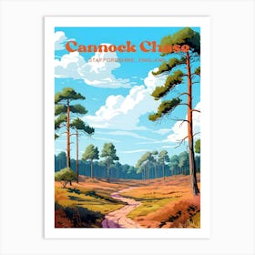 Cannock Chase Staffordshire England Countryside Travel Illustration Art Print
