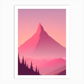Misty Mountains Vertical Background In Pink Tone 89 Art Print