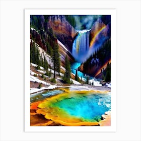 Rainbow In Yellowstone Art Print