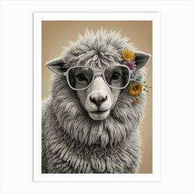 Sheep In Sunglasses Art Print