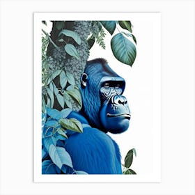 Gorilla In Tree Gorillas Decoupage 1 Art Print