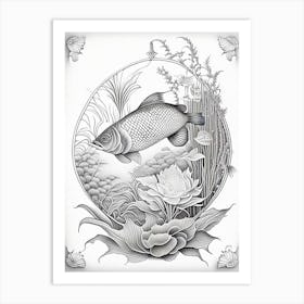 Doitsu Koi Fish 1, Haeckel Style Illustastration Art Print