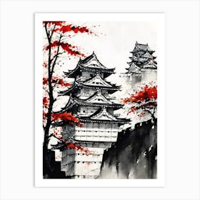 Japanese Castle Art Art Print