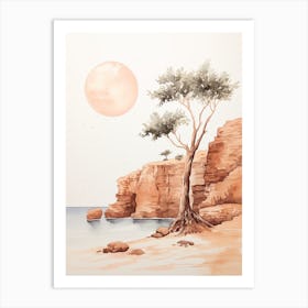 Watercolour Of Praia Do Camilo   Algarve Portugal 2 Art Print