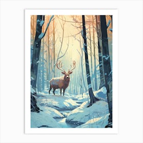 Winter Moose 3 Illustration Art Print