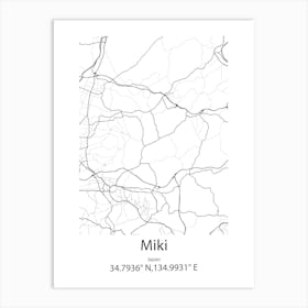 Miki,Japan Minimalist Map Poster