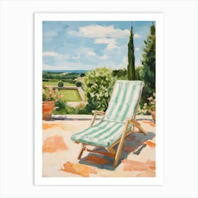Sun Lounger By The Pool In Alberobello Italy Art Print