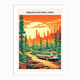 Sequoia National Park Midcentury Travel Poster Art Print