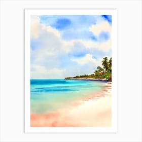 Palm Beach 2, Aruba Watercolour Art Print