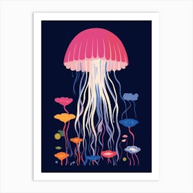 Turritopsis Dohrnii Importal Jellyfish Cartoon 3 Art Print