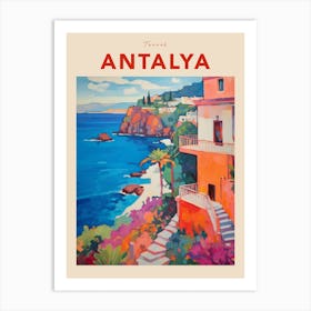 Antalya Turkey 7 Fauvist Travel Poster Art Print