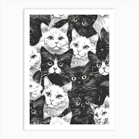 Perfectly Repeatable Artwork With Cute Cat Faces 39 Art Print