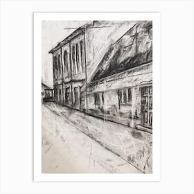 Childhood Town Scene Art Print